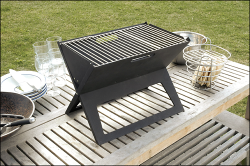 Angle View: Fire Sense - Notebook Charcoal Grill - Black