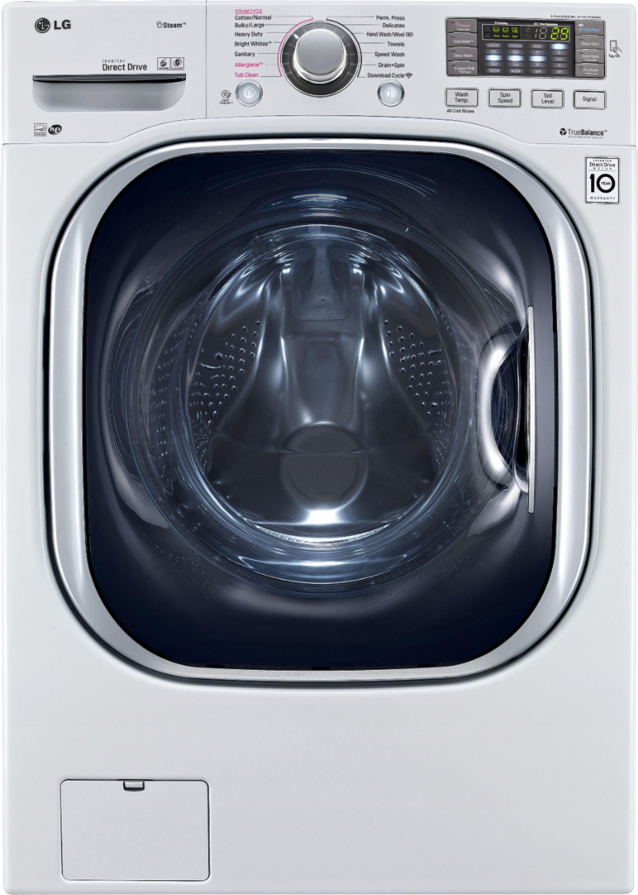 Customer Reviews Lg 4 5 Cu Ft 14 Cycle Front Loading Washer With Steam White Wm4370hwa Best Buy