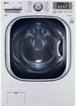 Front. LG - 4.5 Cu. Ft. 14-Cycle Front-Loading Washer with Steam - White.
