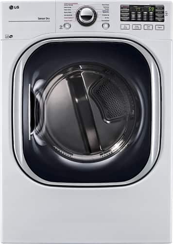 LG - 7.4 Cu. Ft. 14-Cycle Electric Dryer with Steam - White