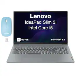 Lenovo - IdeaPad Slim 3i Laptop 15.6 FHD Display (i5-1335U, 16GB, 256GB SSD, Win 11 Home) w/Dockztorm Wireless Mouse - Arctic Grey