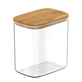 OU - Airtight Food Storage Container 6.3cup w Leak Proof Bamboo Lid, Plastic Food Storage Container