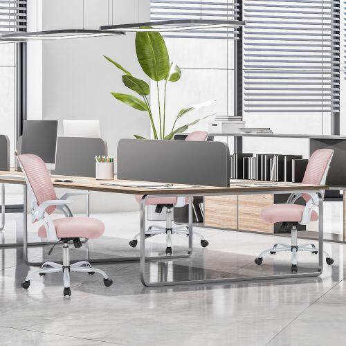 Alt View 1. Loheer - Ergonomic Mesh Office Chair, Mid-Back Computer Desk Chair, Lumbar Support, Height Adjustable, Swivel Task Chair - Black.