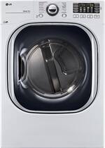 LG - 7.4 Cu. Ft. 14-Cycle Gas Dryer with Steam - White - Front_Standard