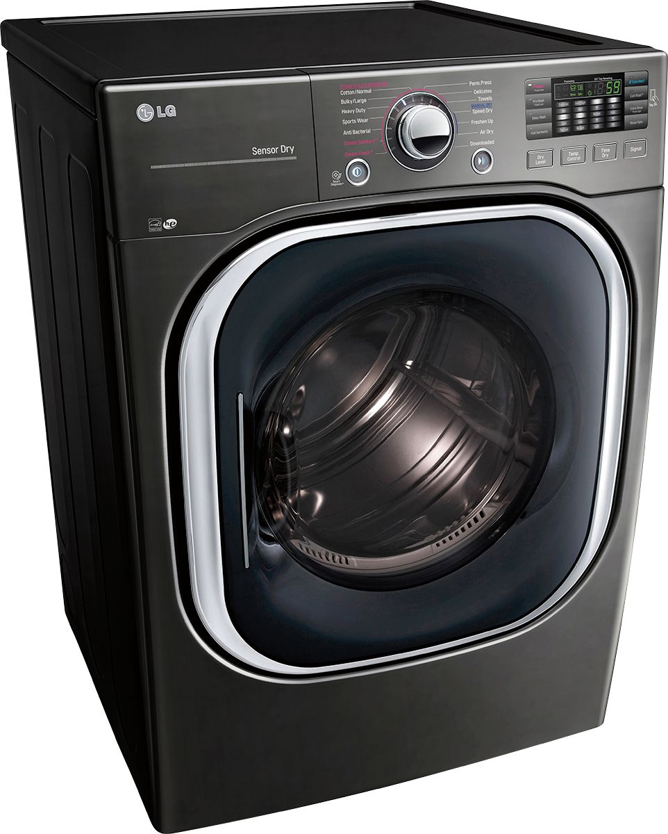 LG 7.4 Cu. Ft. 14-Cycle Electric Dryer with Steam Black stainless steel Lg Dryer Black Stainless Steel