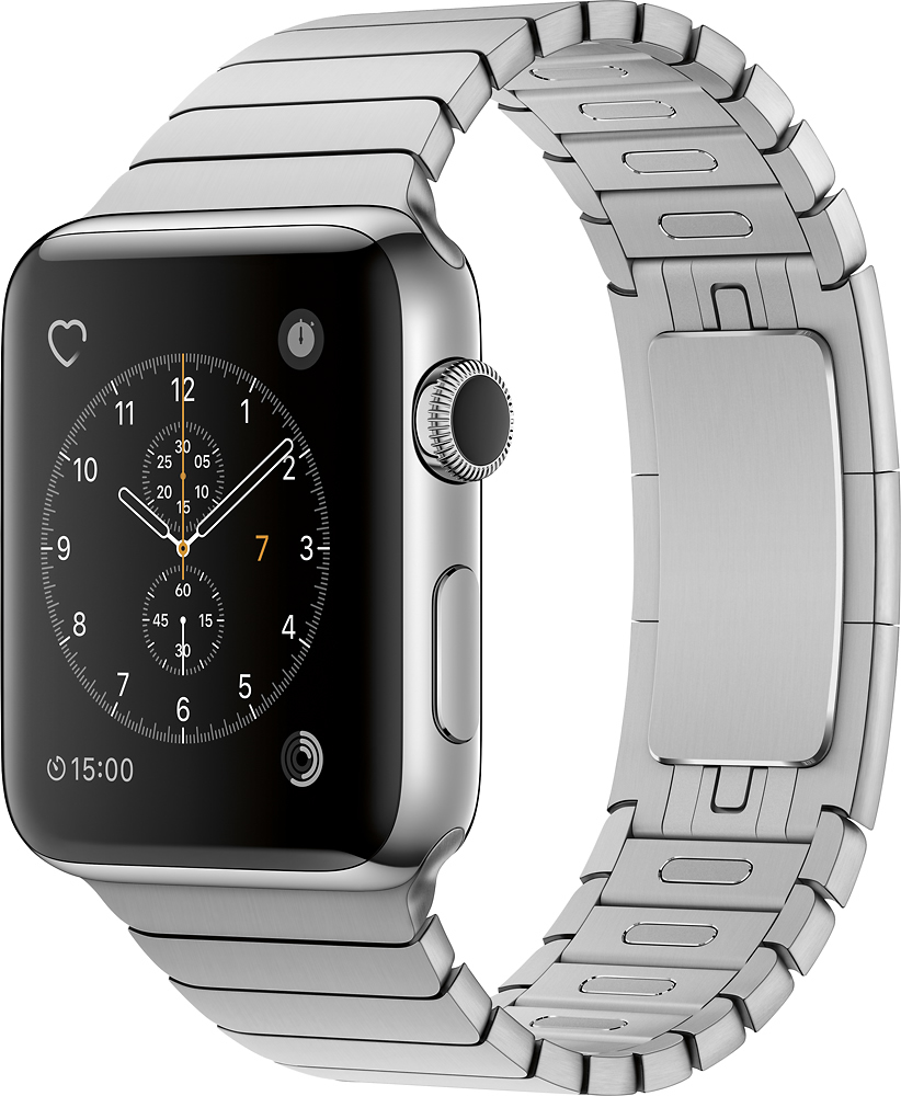 Best Buy Apple Watch Series 2 42mm Stainless Steel Case Stainless Steel Link Bracelet Band Stainless Steel Mnpt2ll A