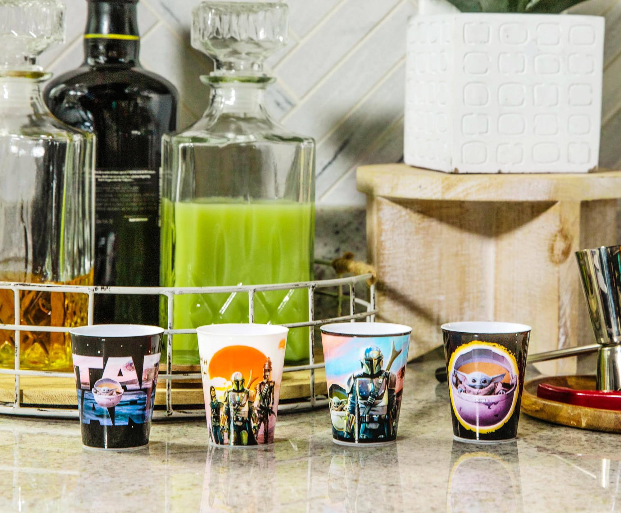 Alt View 10. Silver Buffalo - Star Wars: The Mandalorian 1.5-Ounce Plastic Mini Cups | Set of 4 - Black.