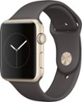 Apple - Apple Watch Series 1 42mm Gold Aluminum Case Cocoa Sport Band - Gold Aluminum - Larger Front