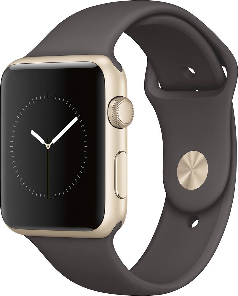 Apple Watch Series 1 42mm Gold Aluminum Case Cocoa - Best Buy