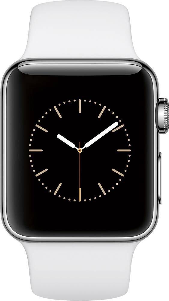 Best Buy: Apple Watch Series 2 38mm Stainless Steel Case White Sport ...