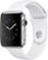 Front. Apple - Apple Watch Series 2 42mm Stainless Steel Case White Sport Band - Stainless Steel.