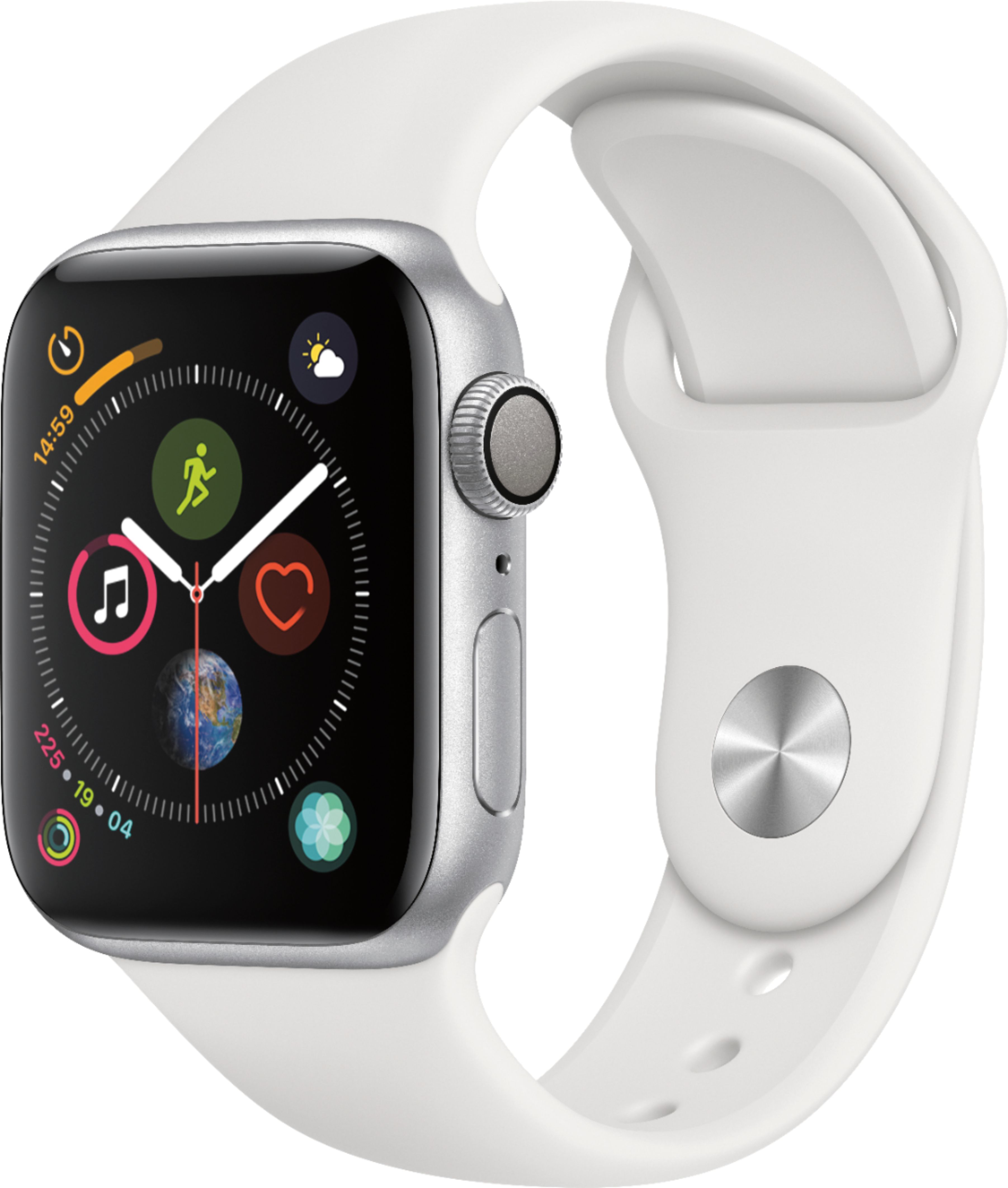 Apple Watch Series 4 (GPS) 40mm Silver Aluminum Case with White Sport Band - Silver Aluminum was $349.0 now $244.99 (30.0% off)