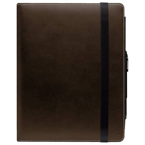 Front Standard. Marblue - EcoVue Leather Folio Style Case for Apple® iPad 2, 3 and 4G-AHEV16 - Brown.