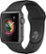 Front Zoom. Apple Watch Series 1 38mm Space Gray Aluminum Case Black Sport Band - Space Gray Aluminum.