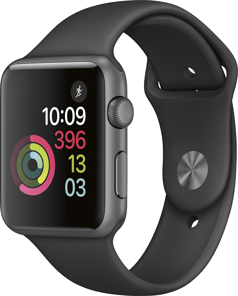 Apple Watch Series 1 42mm Space Gray Aluminum Case Black Sport Band Space  Gray Aluminum MP032LL/A - Best Buy