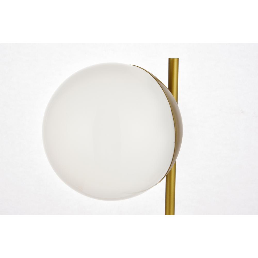 Back. Living District - Eclipse 1 Light Brass Table Lamp With Frosted White Glass - Brass And Frosted White.