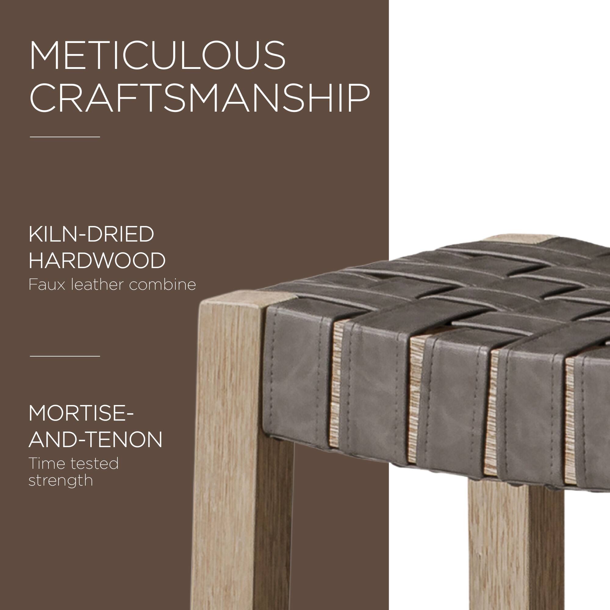 METICULOUS CRAFTSMANSHIP

KILN-DRIED HARDWOOD  
Faux leather combine

MORTISE-AND-TENON  
Time tested strength