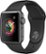 Front Zoom. Apple Watch Series 2 38mm Space Gray Aluminum Case Black Sport Band - Space Gray Aluminum.