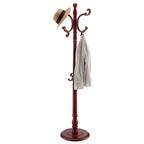 Front. VEVOR - Coat Rack Freestanding, Wooden Coats Rack Stand with Weighted Base & 11 Hooks, Free Standing Hall Coat Tree for Entryway - Dark brown.