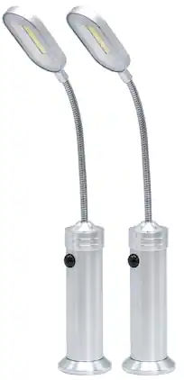 Sorbus - LED Magnetic Base light with gooseneck & weather resistant - Silver