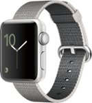Front. Apple - Apple Watch Series 2 38mm Silver Aluminum Case Pearl Woven Nylon Band - Silver Aluminum.