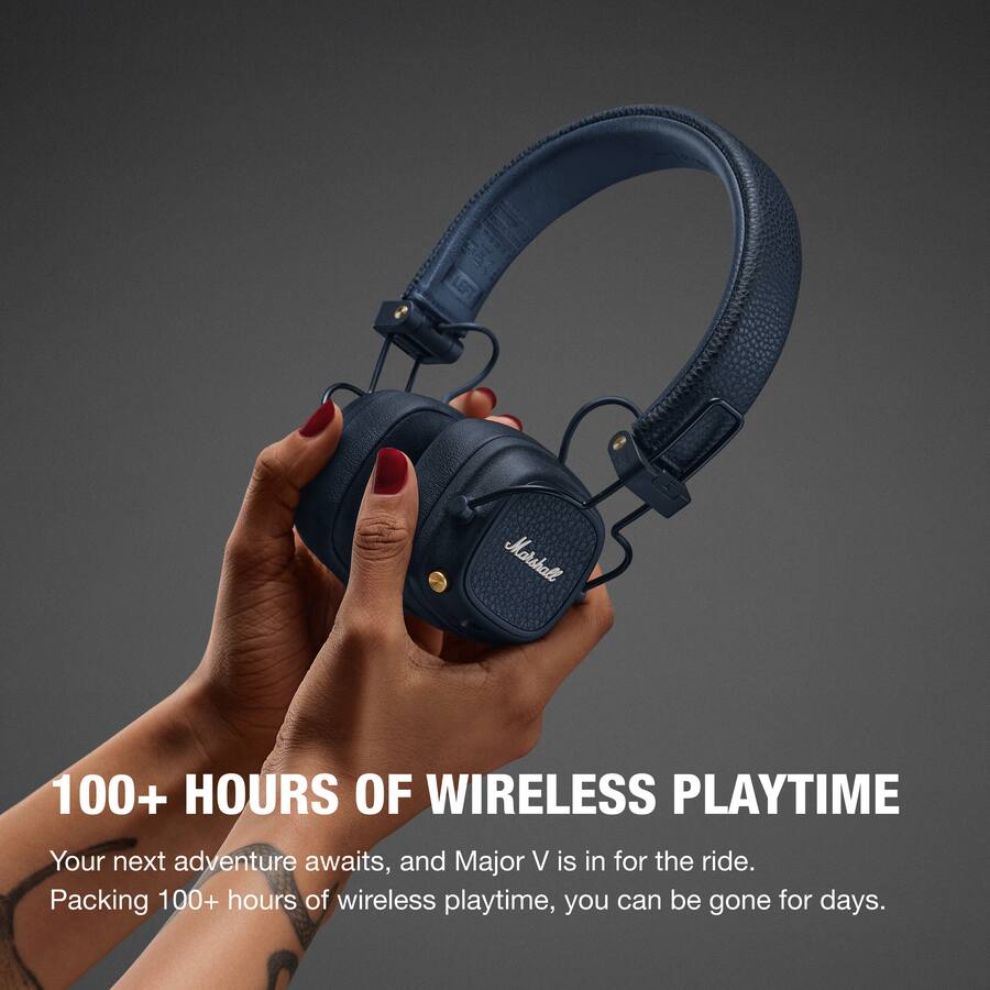 Marshall Major V Wireless On Ear Bluetooth Headphones with Marshall Major V Wireless On Ear Bluetooth Headphones with