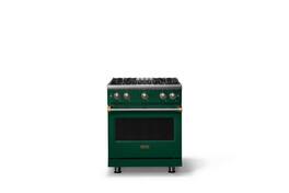 Viking - 30 in. Wide Pro 5 Series 4.0 Cu. Ft. Freestanding Sealed 4 Burner Gas Convection Range - Ivy/Brushed Brass - Ivy