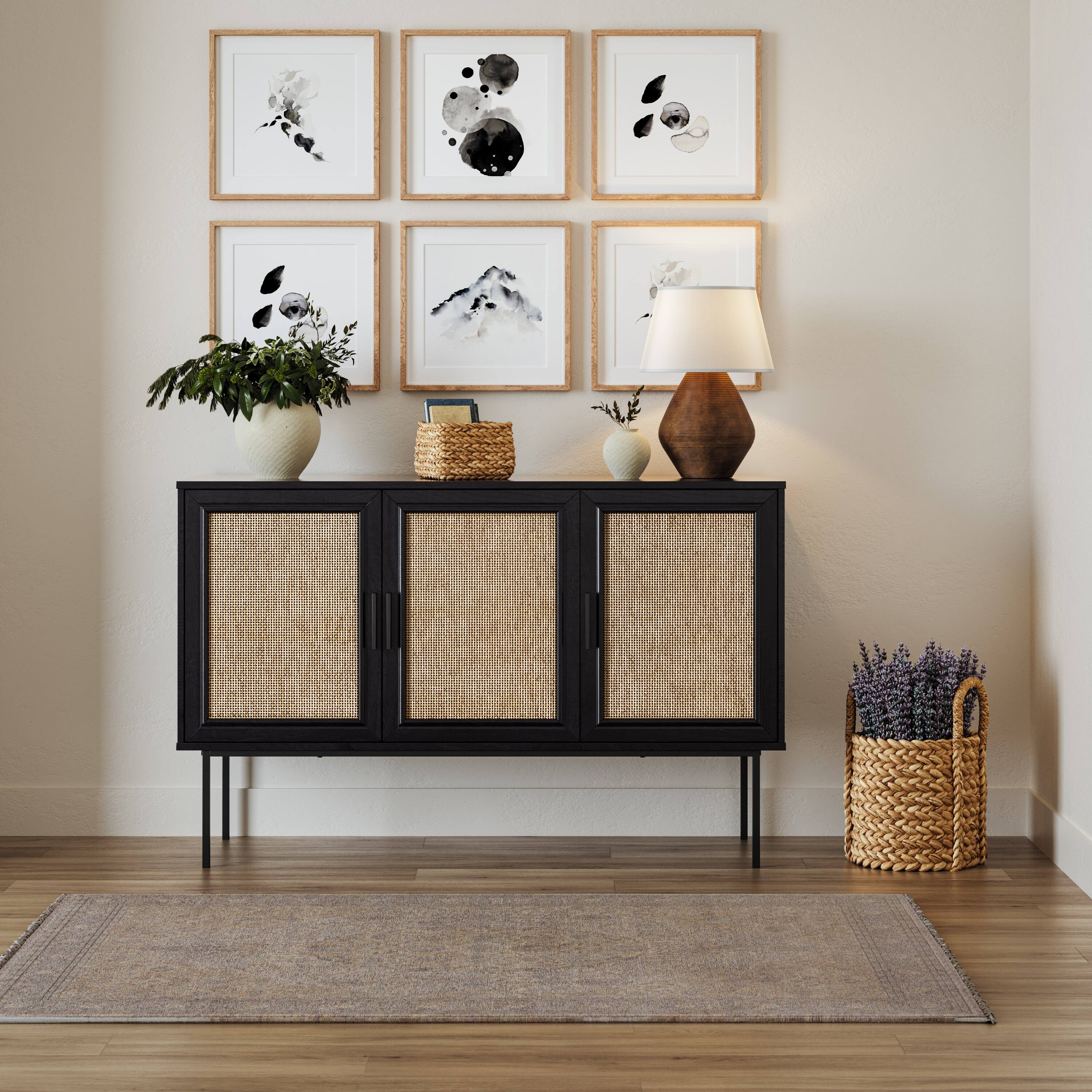 Alt View 11. CorLiving - CorLiving - Contemporary Sideboard Buffet - Black Ravenwood.