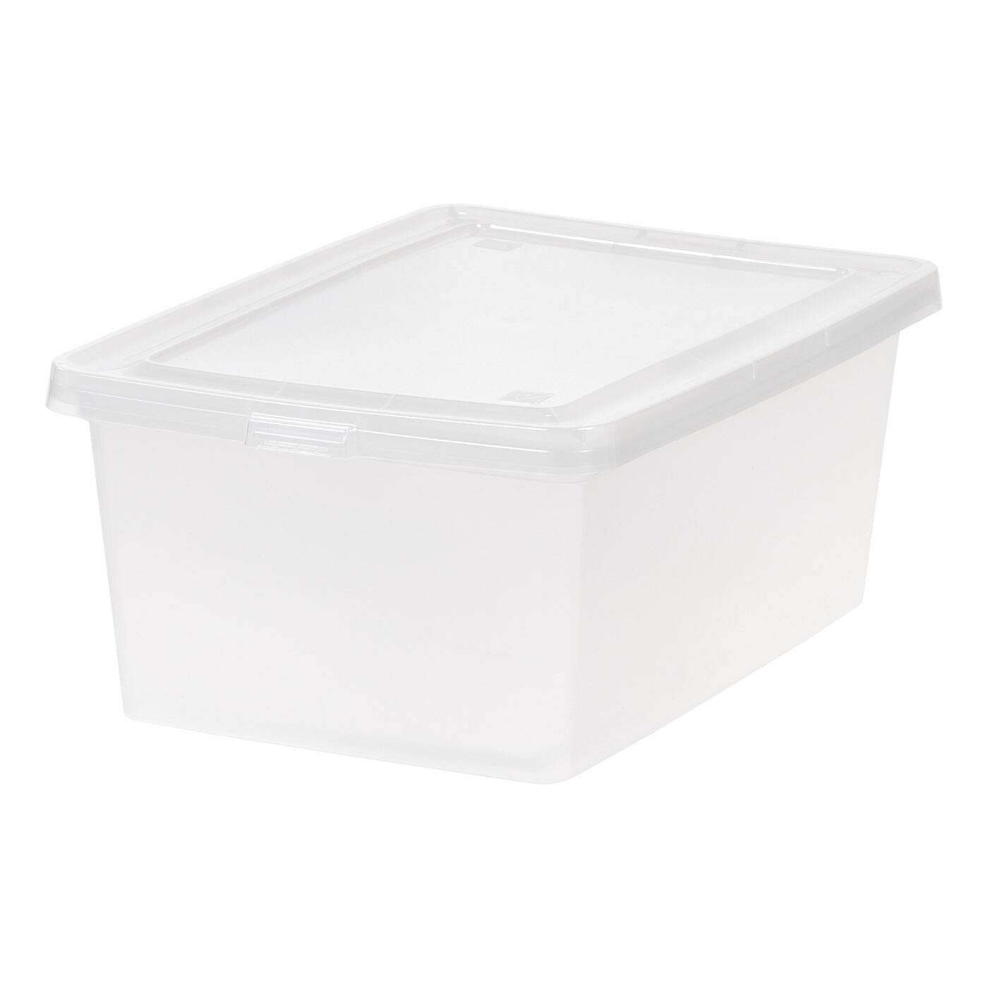 Alt View 4. IRIS USA - IRIS USA Plastic Storage Bin Tote Organizing Container with Latching Lid, Shoe Box, Clear.