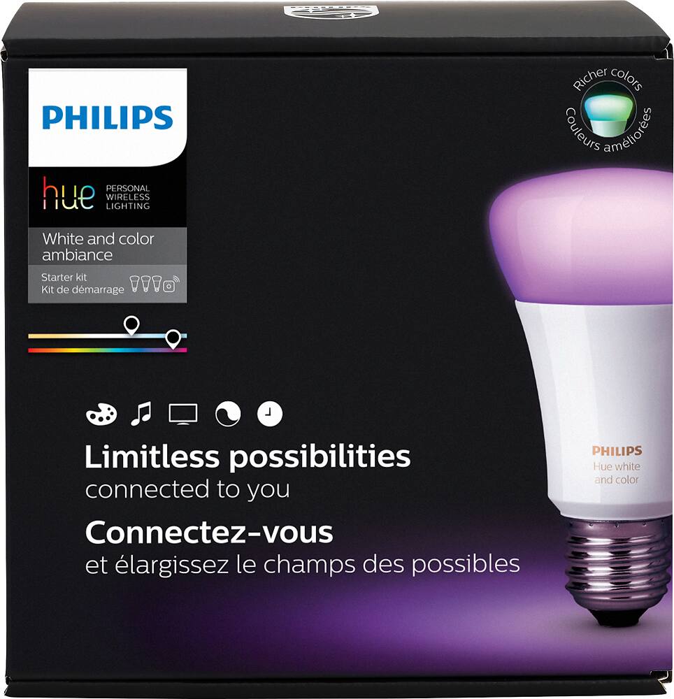 Alt View 12. Philips - Hue A19 Starter Kit - White and Color Ambiance.