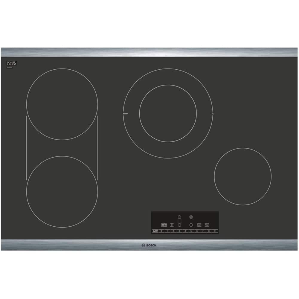 Bosch - 800 Series 30" Electric Cooktop - Black/Silver - Angle