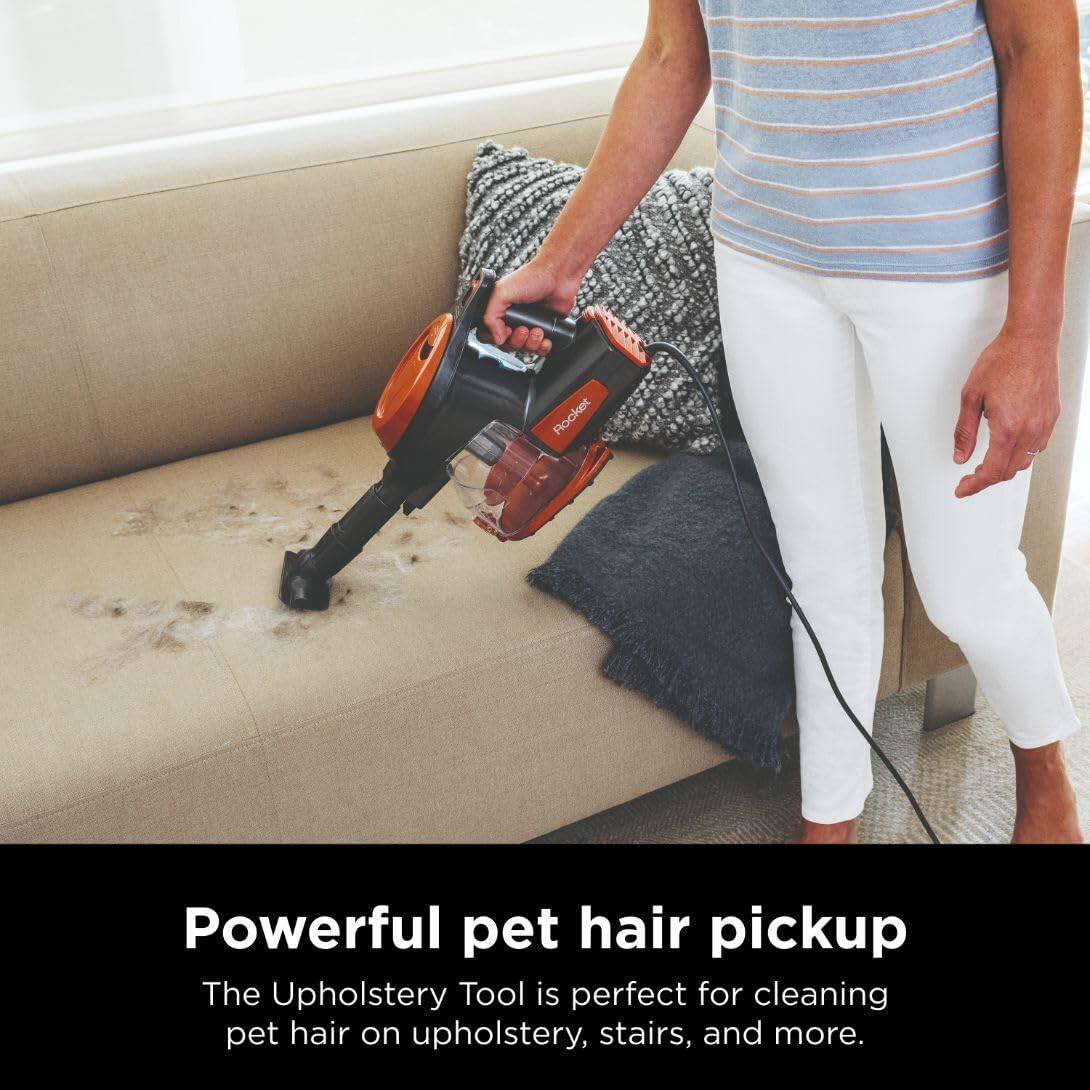 Powerful pet hair pickup  
The Upholstery Tool is perfect for cleaning pet hair on upholstery, stairs, and more.