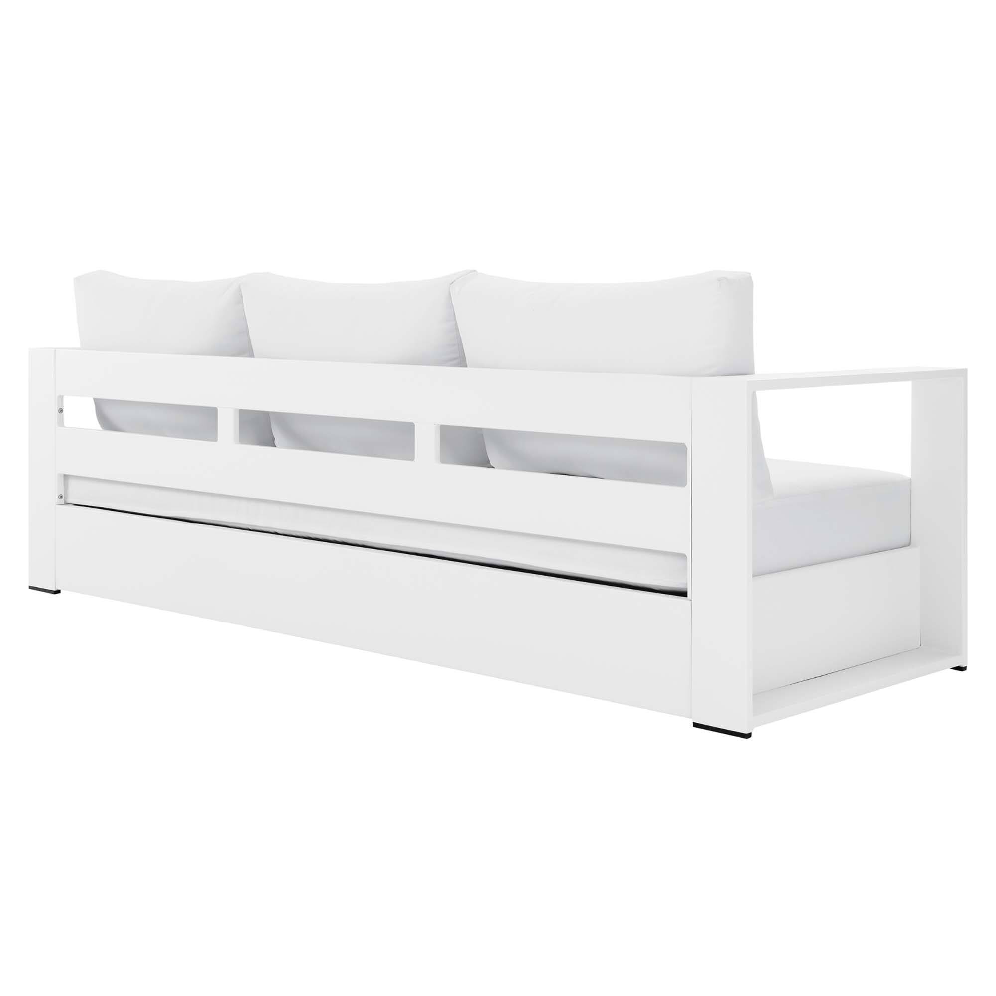 Alt View 2. Modway - Tahoe 2-Piece Outdoor Powder-Coated Aluminum Patio Set - White White.