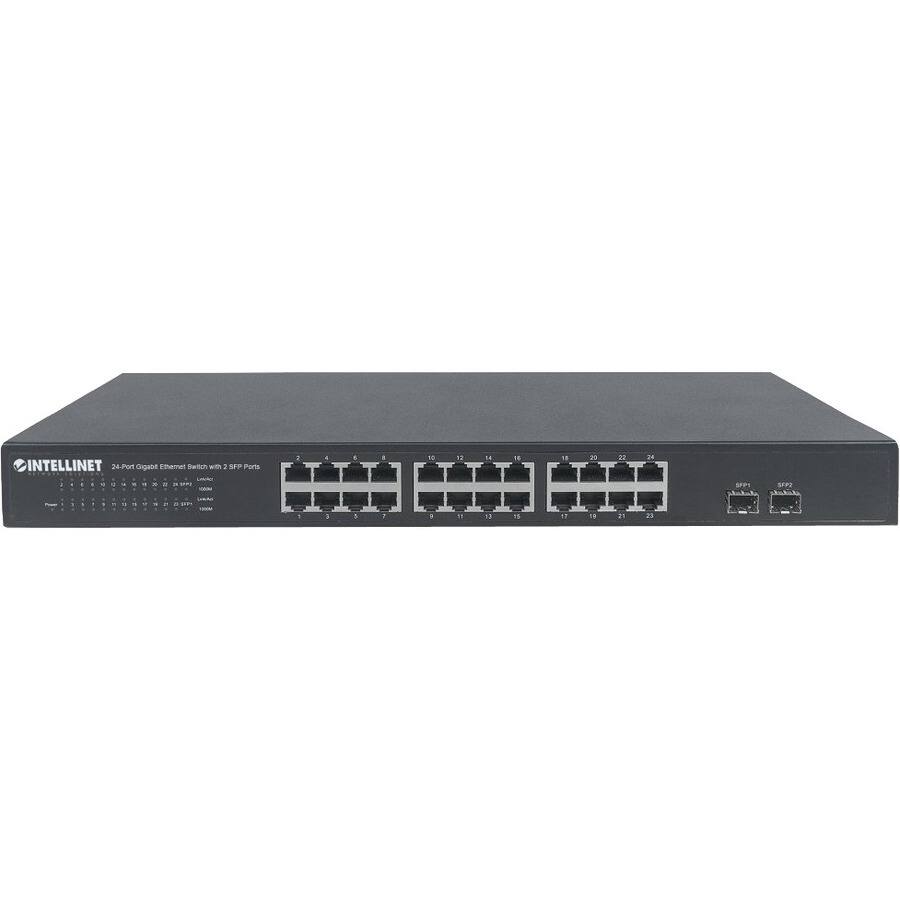 INTELLINET 3400 24-Port Gigabit Ethernet Switch with 2 SFP Ports