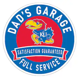 Fan Creations - Kansas Jayhawks 16" Dad's Garage Wood Sign - Multicolor