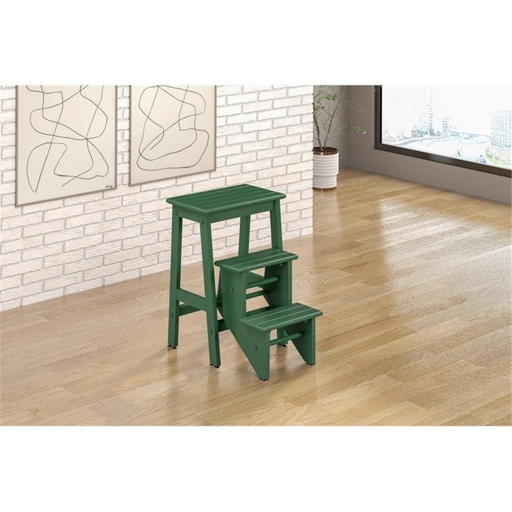 Alt View 2. Boraam - Niko Folding 24.5" Step Stool - Equestrian Green Finish - Green.