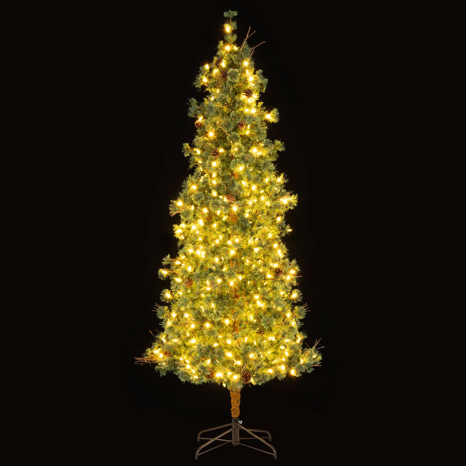 Alt View 5. Gymax - Gymax 8 FT Pre-Lit Artificial Christmas Tree Cashmere Xmas Tree w/ 702 Pine Needles - Green.