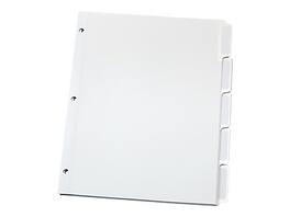 Oxford - Print & Apply Label Paper Dividers, 5-Tab, 25 Sets/Box - White