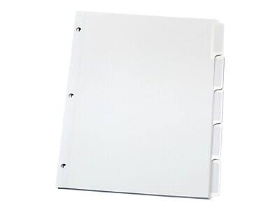 Front. Oxford - Print & Apply Label Paper Dividers, 5-Tab, 25 Sets/Box - White.