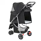 Front. Bestier - Pet Stroller for Dogs & Cats, Foldable Lightweight Travel Stroller with Storage Basket for Small to Medium Pets.