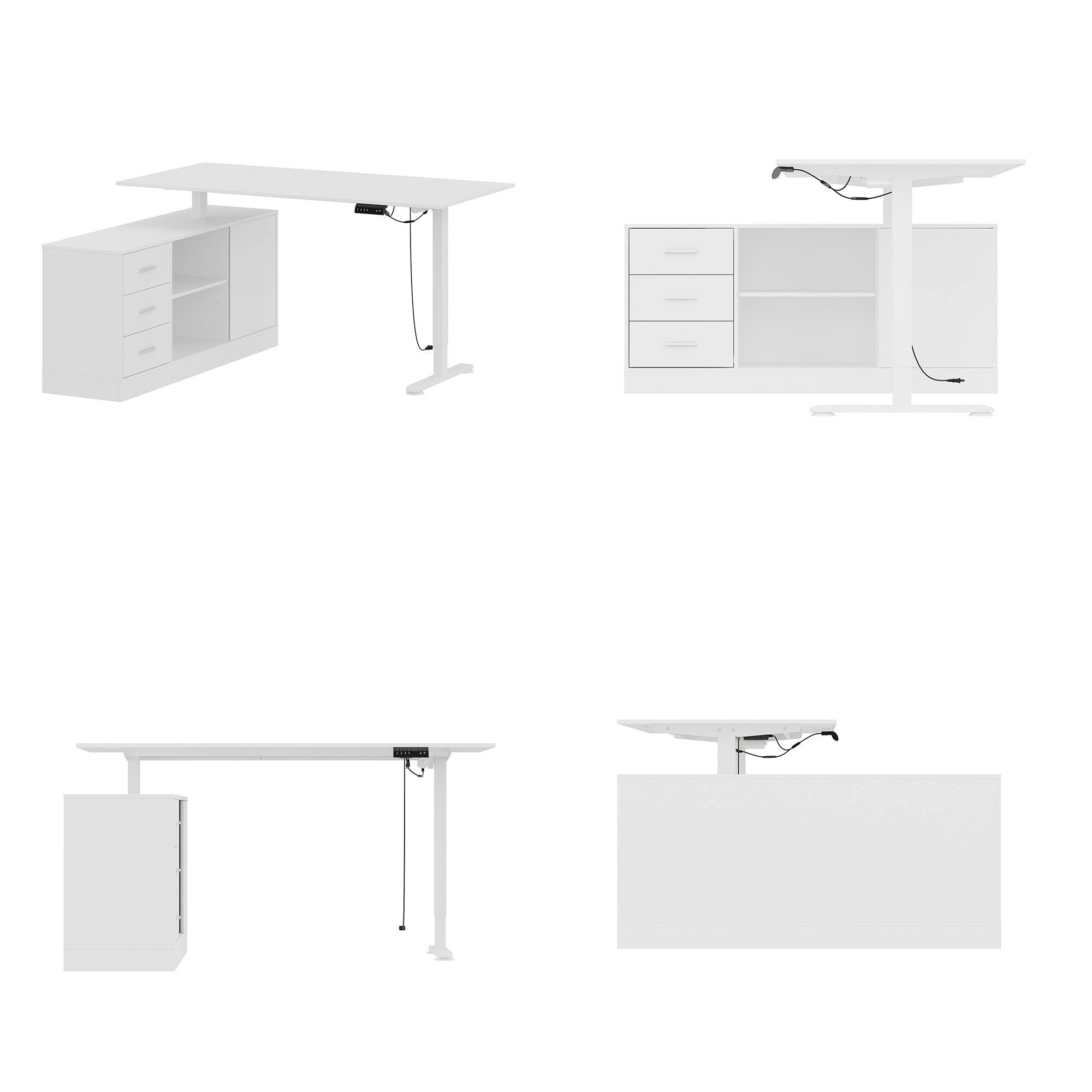 Alt View 10. FUFU & GAGA - Electric Standing Desk with Interchangeable Storage Cabinet – 63" Sit Stand Workstation, 4 Memory Presets - White.