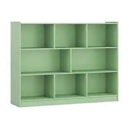 Pefilos - 3-Tier Open Bookshelf - Robust Build Non-Skid Pads, 8-Cube Floor-Standing Storage Shelves, Home Organizing - Green
