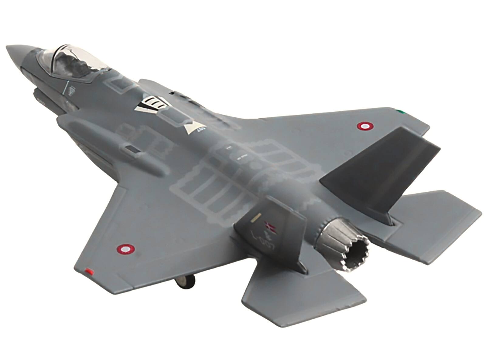 Back. Herpa - Lockheed Martin F-35A Lightning II Eskadrille 727 Skrydstrup L-007 Royal Danish Air Force Herpa 1/200 Diecast Model - Multi.