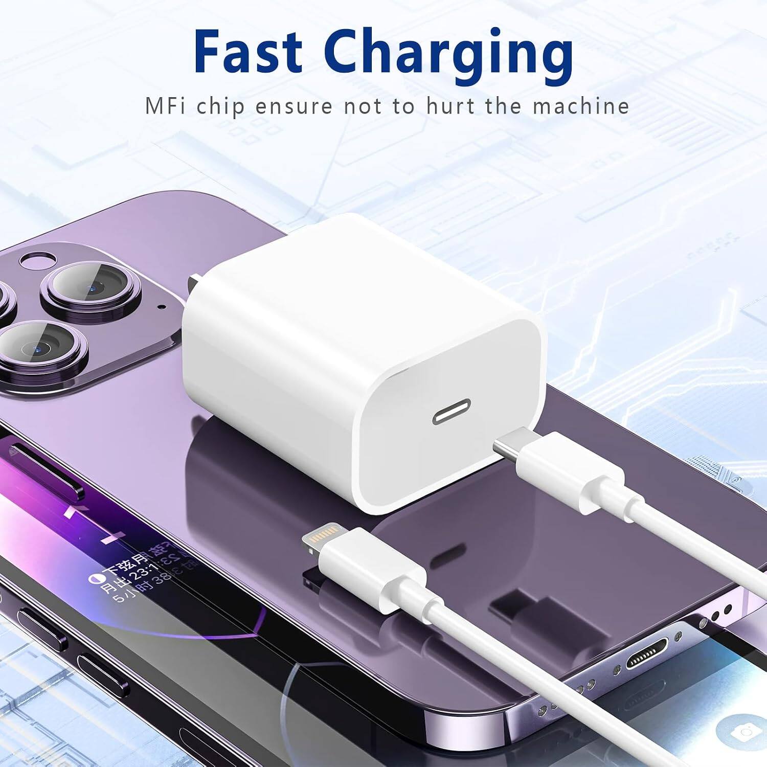 Fast Charging  
MFi chip ensure not to hurt the machine