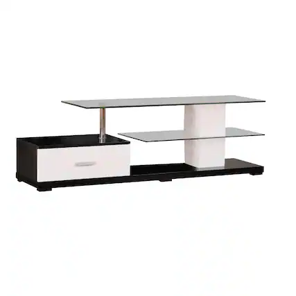 Front. Manhattan Lane - Affable TV Stand, White & Black - White & Black.