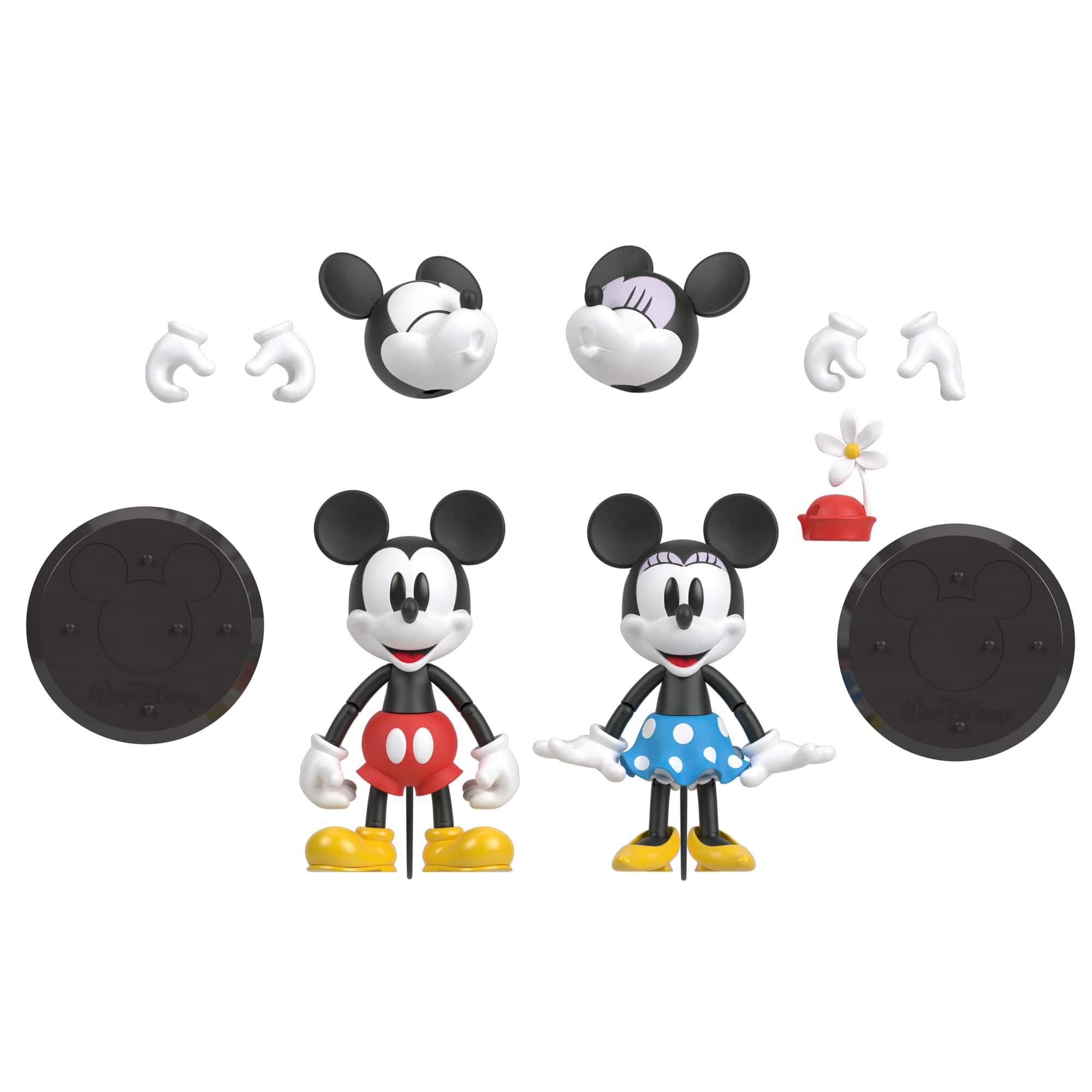 Left. Disney - D100 Celebration Pack Collectible Action Figures - Minnie Mouse & Mickey Mouse.