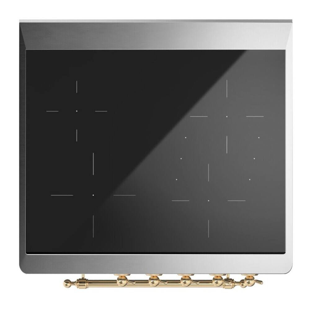 Alt View 5. ILVE - ILVE Majestic II 30 inch Induction Range with 4 Elements (Graphite Matte, Brass Trim) - Graphite Matte.