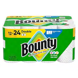 Bounty - Select-A-Size Double Roll Paper Towels, 2-ply, 82 Sheets/Roll, 12 Rolls/Pack (66541/06130) - White