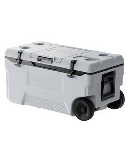 VEVOR - Portable Cooler, 74 QT Wheeled Cooler with Ice Retention, Heavy-Duty Handles and Cup Holder - White