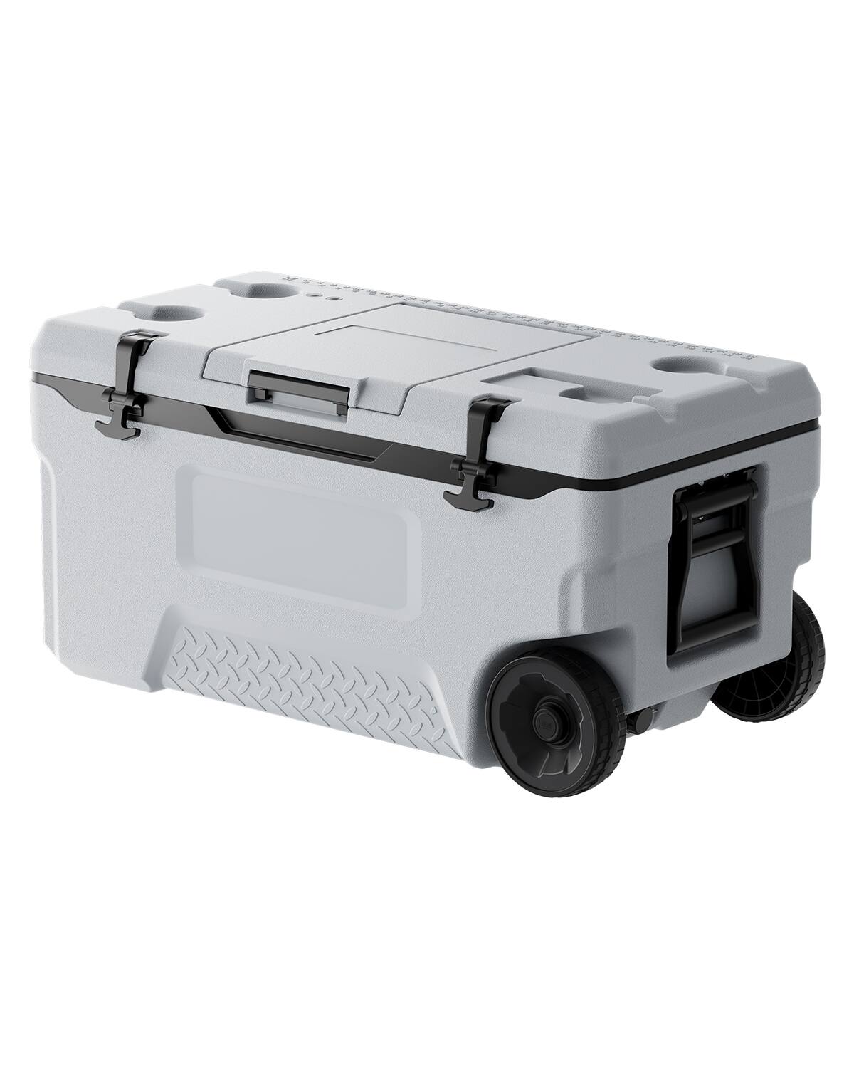 Front. VEVOR - Portable Cooler, 74 QT Wheeled Cooler with Ice Retention, Heavy-Duty Handles and Cup Holder - White.